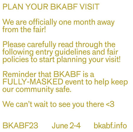 Instagram text post describing visitor guidelines and reminding that the event will be fully-masked.