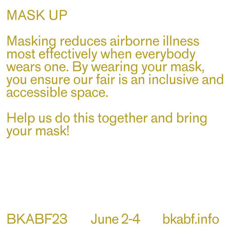 Olive text on white background explaining why it's important that everybody wears a mask to reduce the spread of airborne illness.