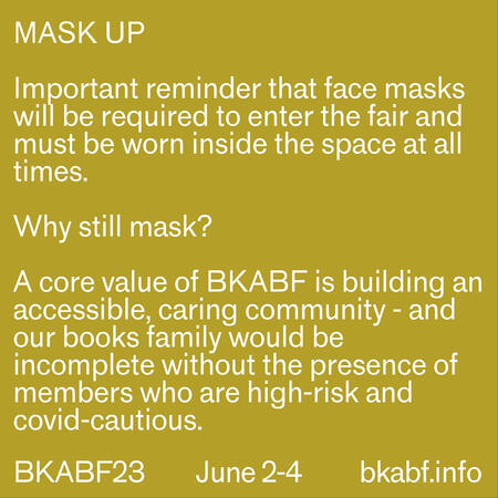 White text on olive background explaining that the fair's community would be incomplete without the presence of members who are high-risk and covid cautious.